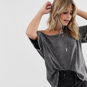 Free People Alex oversized cold shoulder tee